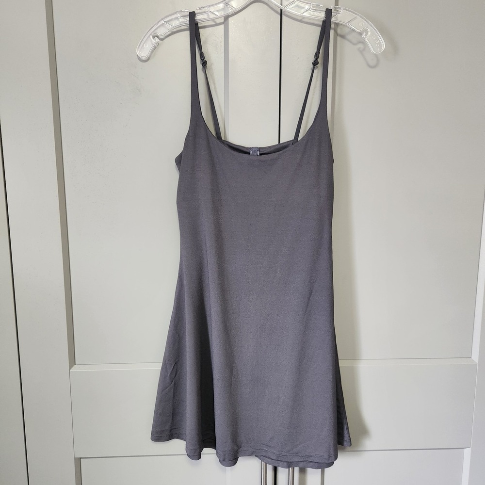 New SKIMS Smooth Lounge Skimpy Strap Mini Dress Graphite Gray Small DS-DRS-8165w